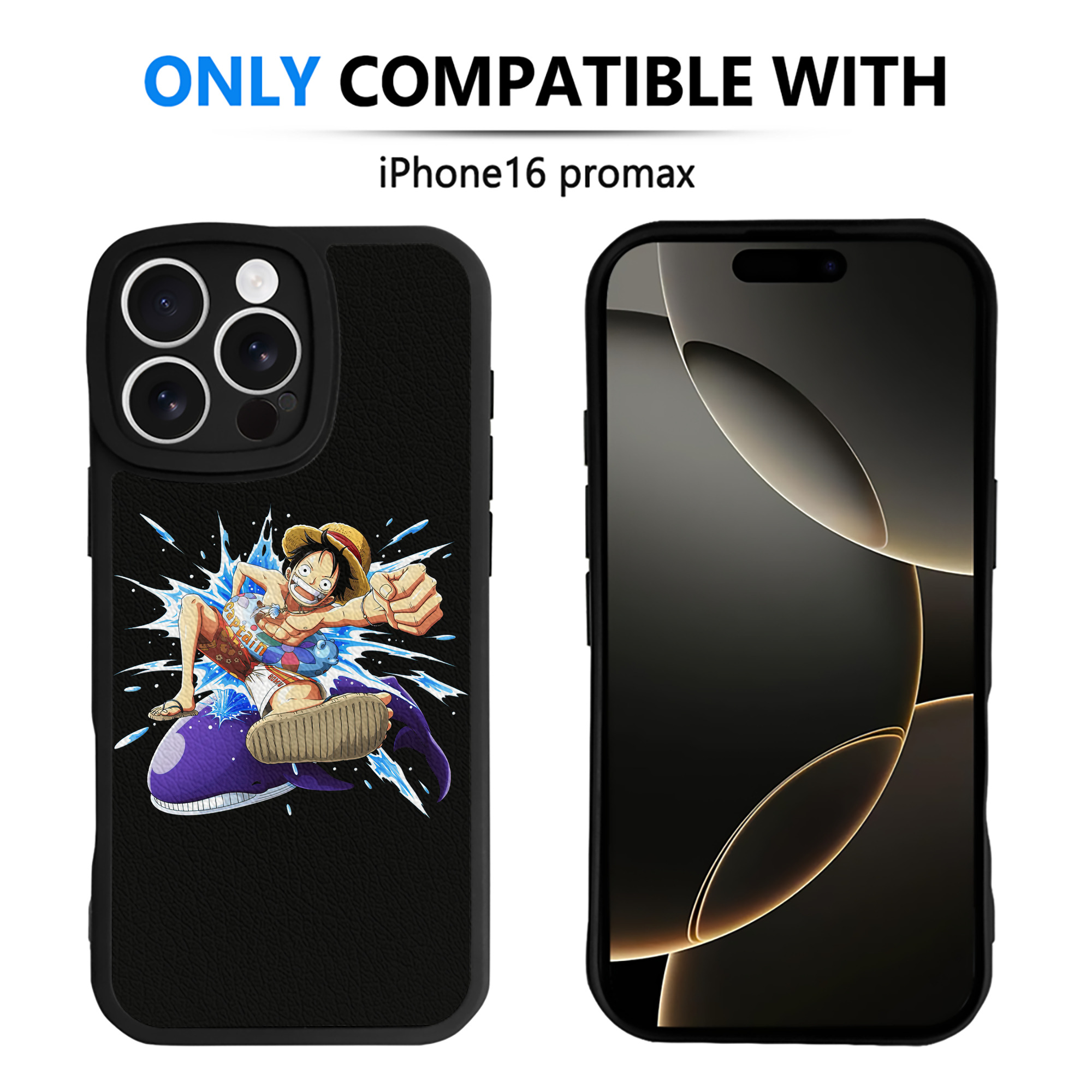 （画像用） ワンピース モンキー・D・ルフィ ONE PIECE Monkey D. Luffy 【iPhone 16シリーズ対応】シリコンスマホケース（レザー調） 材質：シリコン